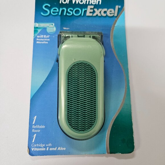 Gillette Sensor Excel Razor for Women 1 Refillable Razor 1996 vtg sealed NOS new - Picture 5 of 6